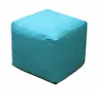 22X22X22" Square Footstool Cover Pouf Turquoise Ottoman Cover Seat Ottoman Cove