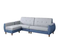 在飛比找樂天市場購物網優惠-【新生活家具】《喬治亞》藍色 灰色 四人座+腳凳 L型沙發 