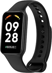 Chofit Bands intended for Xiaomi Smart Band 8 Active/Redmi Band 2 Straps, Silicone Colorful Sport Replacement Band for Women & Men (Black)