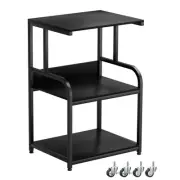 3-Tier Printer Stand with Wheels - Industrial Storage Cart for Home & Office