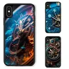For iPhone XS 11 12 13 14 15 16 Pro Max watch mechanical clockwork Hybrid Covers
