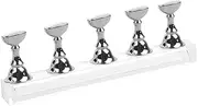 Ipetboom 2 Sets Nail Art Accessories Nail Art Display False Nail Holder Nail Tip Practice Stand Magnetic Nail Tip Stand Nail Art Salon Tool Fake Nail Holder Shelf Brackets Tool Stand Silver
