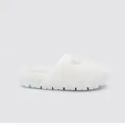 Prada Fussbett Fur Slipper Mule NIB Sz 39.5 White $995