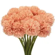 Artificial Flower Heads, Silk Chrysanthemum Hydrangea Orange Faux Flowers 20Pcs