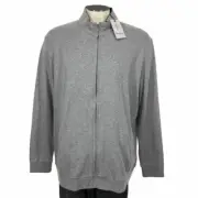 NWT Robert Graham Alan Full Zip Sweater Jacket Pockets 2XL Gray Classic Fit $198