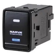 Narva OE Style Switch - Suits Nissan Pathfinder R52, Navara NP300, X-Trail T32 Series, Blank Push On/Off, Blue LED, 63384BL