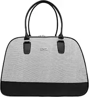 [Concepta] Canvas Duffle Travel Bag for Men and Women, Luggage Travelling Bags for Women, Stylish Duffel Cabin Size Air Bag, Grey & White, M, Backpacks