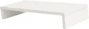 1Pc White Computer Elevated Shelf Solid Monitor Riser for Desk Ergonomic Screen Stand for Office Home Reduces Neck Simple Design for All Styles