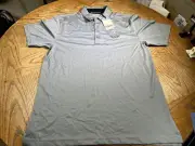 NWT Travis Mathew Polo Shirt Mens Large Rock Grey Mulligan Golf Stanley Cup LA