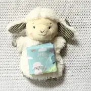 Demdaco NWT Jesus Loves Me Puppet Attached Book Lamb Sheep Soft Baby Toy Plush