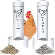 Chicken Oyster Shell Feeder and Grit Feeder Combo for Coop Use