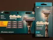Gillette MACH 3 - Razor + 1 Refill & 12 Cartridge Refills New Sealed Boxes