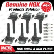 NGK 6 Spark Plugs + 6 Igniton Coils for Audi A6 4B Allroad Quattro C5 2.7L (for: Audi)