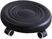 Ｂｅｓｇａ Swivel Rolling Low Stool Foot Rest with Swivel Caster Mini Stools Chair Low Roller Seat for Living Room Garage Shop Entryway, Black