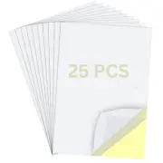 25 Sheets of A4 Clear Double-Sided Tape, Extra-Strong Adhesive with Yellow Liner