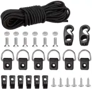 Kayak Deck Rigging Kit 8 Feet Bungee Cord with Bungee Cord Ends Hooks and Fis...