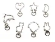 Pack 500 DIY Dolphin Clam Heart Star Lobster Clasp Hook Pendant Keyring Keychain