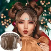 One Piece Fringe Front Bangs With Braided Headband Hair Extensions Real As Human