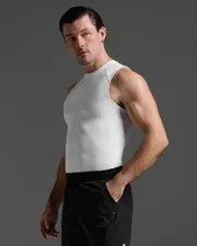 Core Compression Sleeveless, 2XU, M, White/No Logo, Male