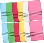 minkissy 12pcs Sauna Exfoliating Bath Towel Bathing Sponge Net Body Washcloth Colorful Cleaning Single Piece Long Net Rag Wash Shower Back Scrubber For Gym Spa Home Use