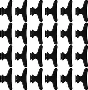24 Pack Butterfly Clamps Hair Claw Clips Salon Hair Clips for Styling, Cutting, Coloring Large Pro Hair Clips Butterfly Hairdressing Hair Accessories for Women Girls (Black, One size)