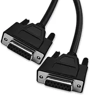 XANHAM 16 Feet(5 Meter) DB15 15 Pin Two Row Straight Through Serial Cable, Double Shielded(Metal Braiding&AL-foil), Female to Female, Black, SC910S09FF