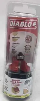 Diablo 1/4" Shank Classical Cove & Bead Router Bit DR38352 NEW D1