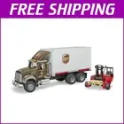 Durable 1:16 Scale Mack Granite UPS Truck and Forklift with Chrome Details