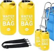 15 L Pool Ladder Weights - 2 Pack No Breaken Pool Stair Weights for Above Ground Pools,Weights Sand Bags for Pool Steps,Heavy-Duty Nylon with Handle Work Easy & Quick Fill Sand (Yellow)