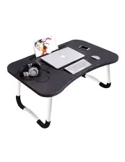 [SOGA] Foldable Bed Table with Notebook Card Holder in Black
