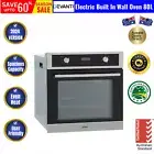 Devanti Electric Built In Wall Oven 80L Stainless Steel Convection Grill Ovens