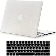 KEROM Compatible for Crocodile MacBook Pro 13 inch Case 2024-2016 M2 M1 A2338 A2289 A2251 A2159 A1989 A1706 A1708, Crocodile Skin Alligator Skin PU Leather Hard Shell Case & Keyboard Cover, White