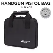 Handgun Pistol Bag Soft Case 5 Magazine Slots Padded Storage Canvas 600D Black