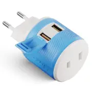 European Travel Plug Adapter with Dual USB - for Most Type C - Most of Europe