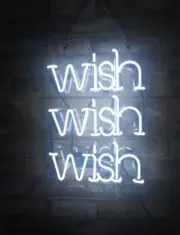 14"x8" Wish Wish Wish Neon Sign Acrylic Light Lamp Bedroom Glass Display ZS1658