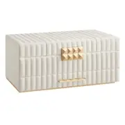 Large Capacity Jewelry Box with Mirror, Jewelry Organizer with a Drawer, PU S...