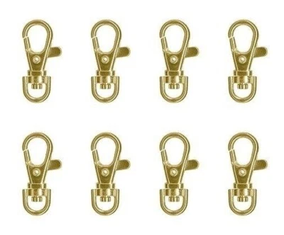 12 GOLD Plated SWIVEL CLIPS Lobster Clasp 1.5" long (39mm) Versatle craft clasp