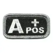 VELCRO® BRAND Fastener Morale Patch Blood Type A+ Positive BLK 1x2"