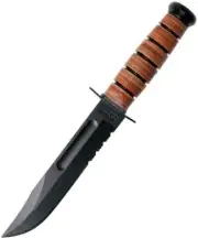 KA-BAR USMC Fighting Knife Bushcraft Partially Serrated Fixed Combo Blade 5018