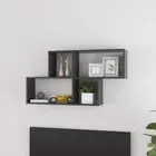 Wall Cube Shelf Unit Grey Chipboard Decorative Floating Display Rack Furniture