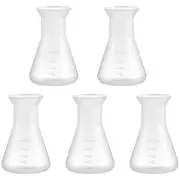 5 Pcs Plastic Flask Beakers Erlenmeyer Laboratory Conical Flasks