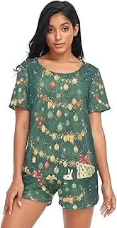 [RPLIFE] Christmas Tree with Gifts Womens Shorts Pajama Set, Matching Pajama Set for Women, Christmas Tree With Gifts, XX-Large