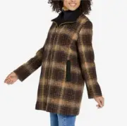 BNWT Pendleton® Wool Blend Walker Coat Jacket in Maroon Plaid - Size Small