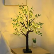LED Green leaf tree Lamp Bedside Night Light Christmas Bedside Decor