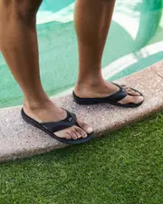 [Reef] Reef Men's Fanning Flip Flops Slippers in Black/Brown Size 09 09 Black/Brown