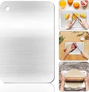 QuokkaChic Stainless Steel Cutting Board, Steel Chopping Board, 30 x 20 cm, Non-Stick Food Grade Metal Chopping Board for Kitchen
