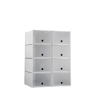 8 Shoe Boxes Organizer, Storage Box For Display Sneakers, Stackable Fit up to US Size 13