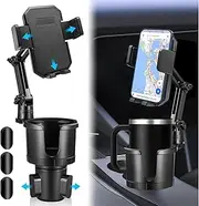 2-in-1 Car Cup Holder with Phone Mount - Expander for Stanley 10-40oz Bottles, Suitable for Most Cars