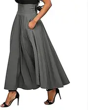 [Generic] Alt Skirts Color Low Waist Elastic Waist Casual Package Hip A Line Long Skirt School Skirts for Girls