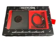 NWT $50 True Religion Slimfold leather Wallet with bracelet Gift Set